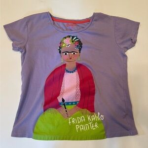Piccolino Frida Khalo Painter T-Shirt Tee XS Short Sleeve Purple